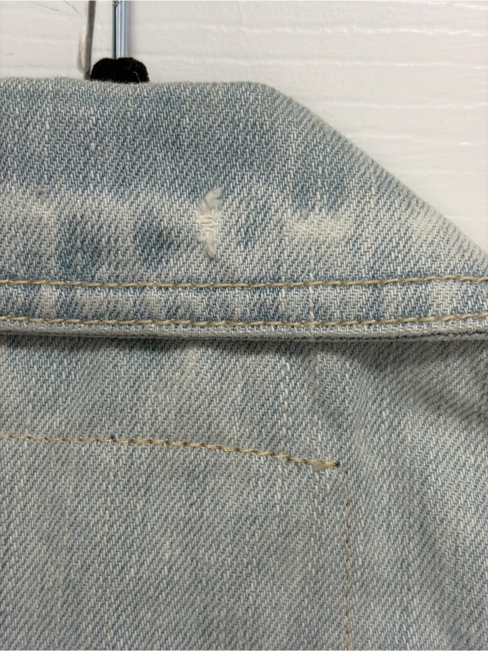 Abercrombie & Fitch Light Blue Distressed Denim Vest M - Picture 12 of 16